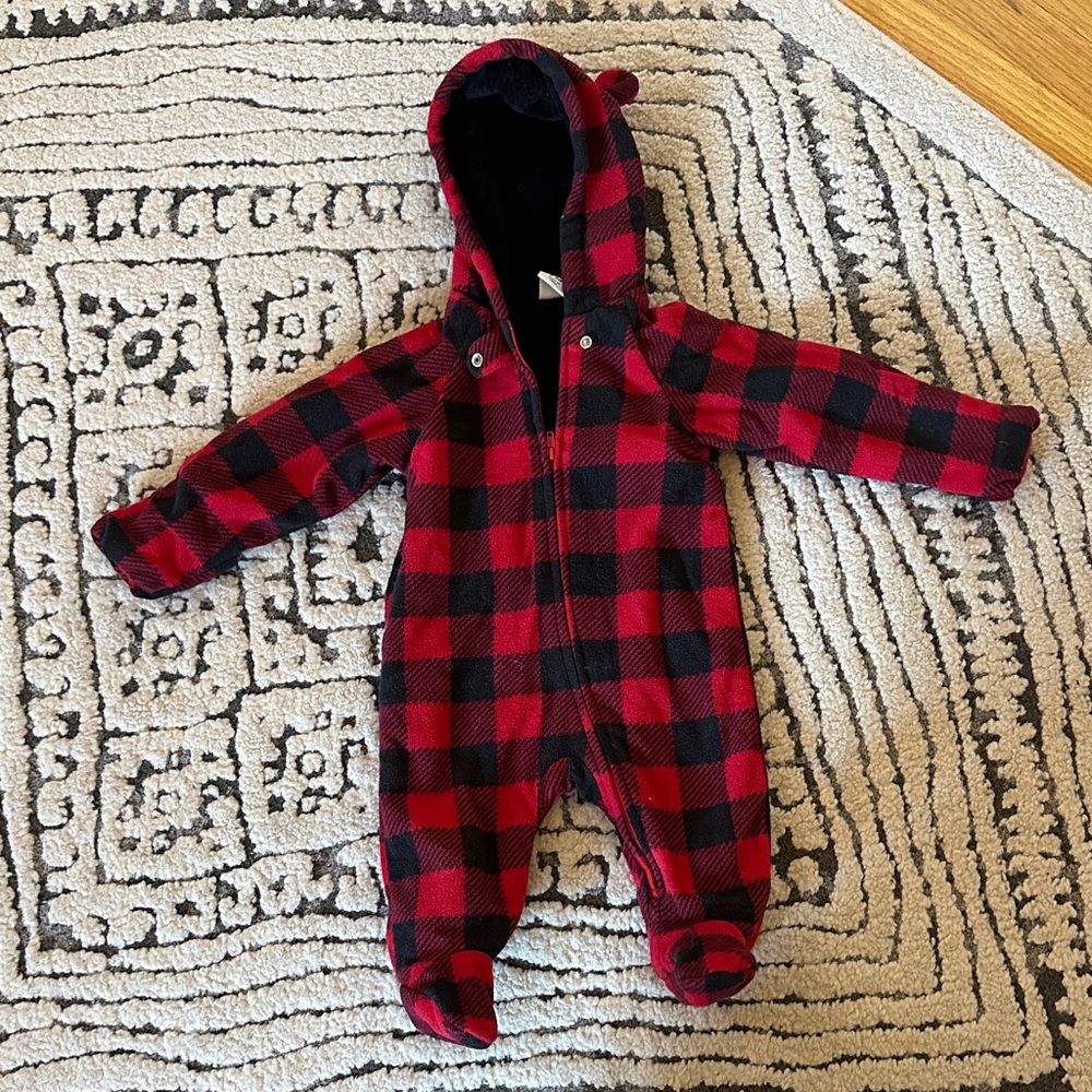 Carter's Red and Black Checkered Kids Footie